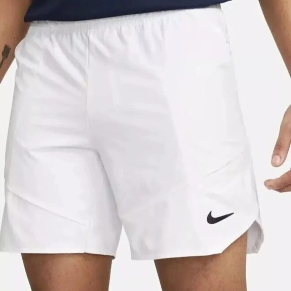 Nike‎ Men Sz XXL Court Dri-Fit Advantage 7” Tennis Shorts White-Black DD8329-100